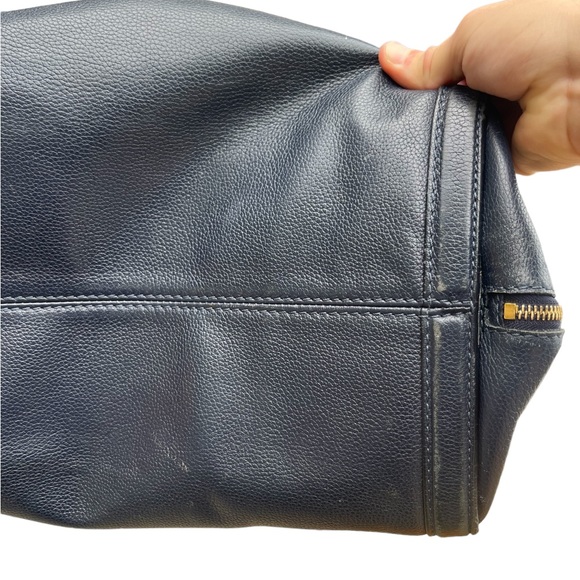 Alexander McQueen Skull Padlock Satchel Blue Leather Purse Tote Used VIEW - Picture 9 of 16